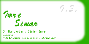 imre simar business card